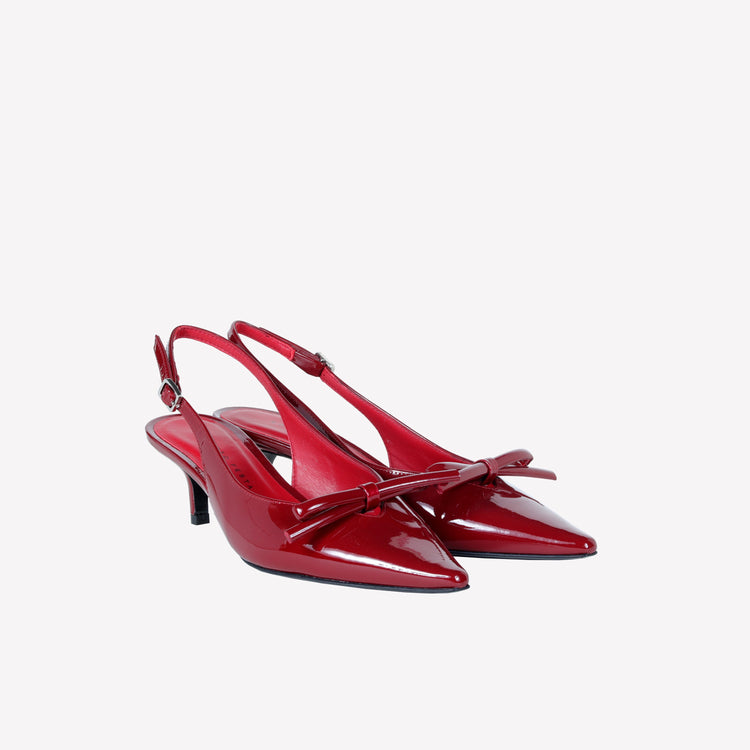 Roberto Festa SLINGBACK IN VERNICE ROSSA CON FIOCCHETTO SENYA Offerte stagionali