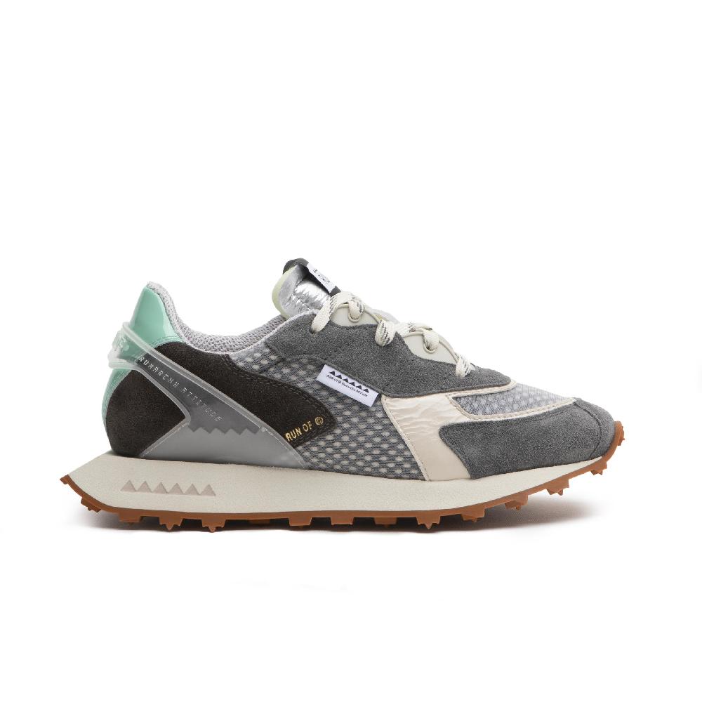RUN OF Abelia sneakers in pelle scamosciata e rete di nylon con talloncino in pelle % Economico