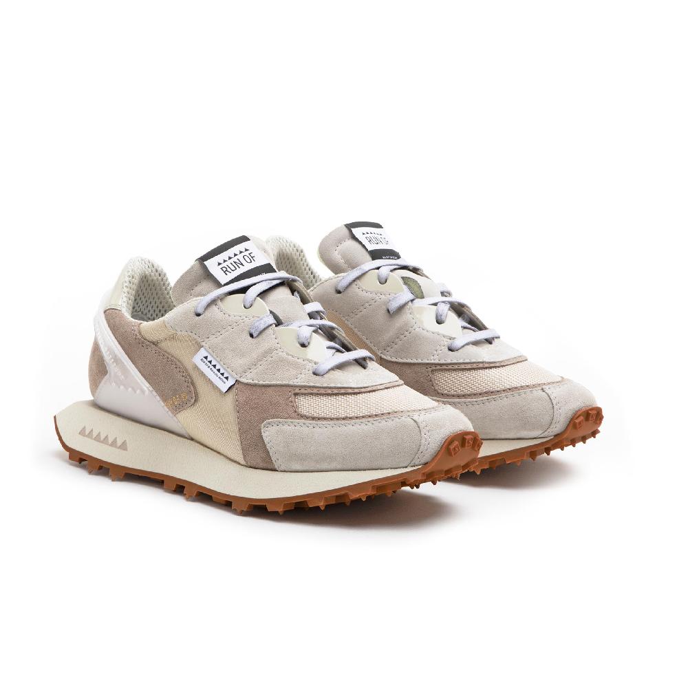 RUN OF Finch sneakers in pelle scamosciata e mesh marrone Saldi Di Fabbrica