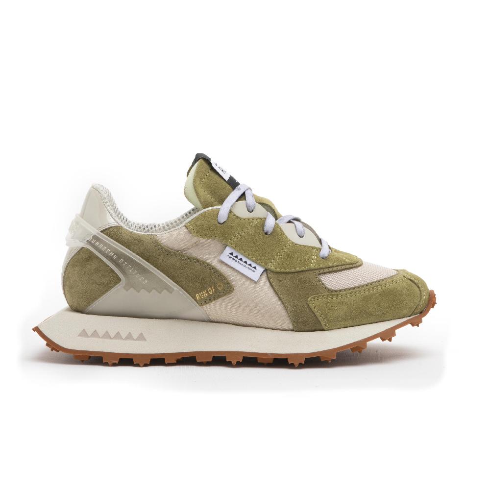 RUN OF Musk sneakers in pelle scamosciata e mesh marrone Offerte esclusive