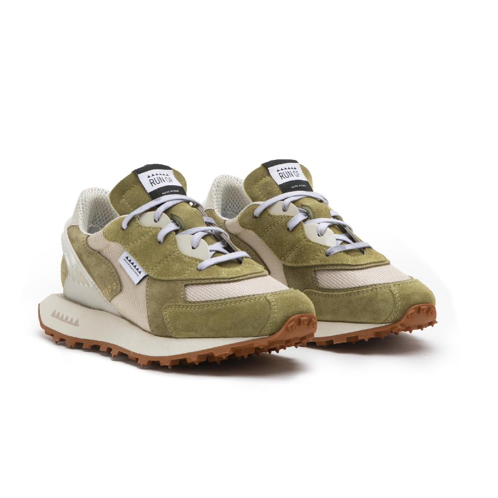 RUN OF Musk sneakers in pelle scamosciata e mesh marrone Offerte esclusive