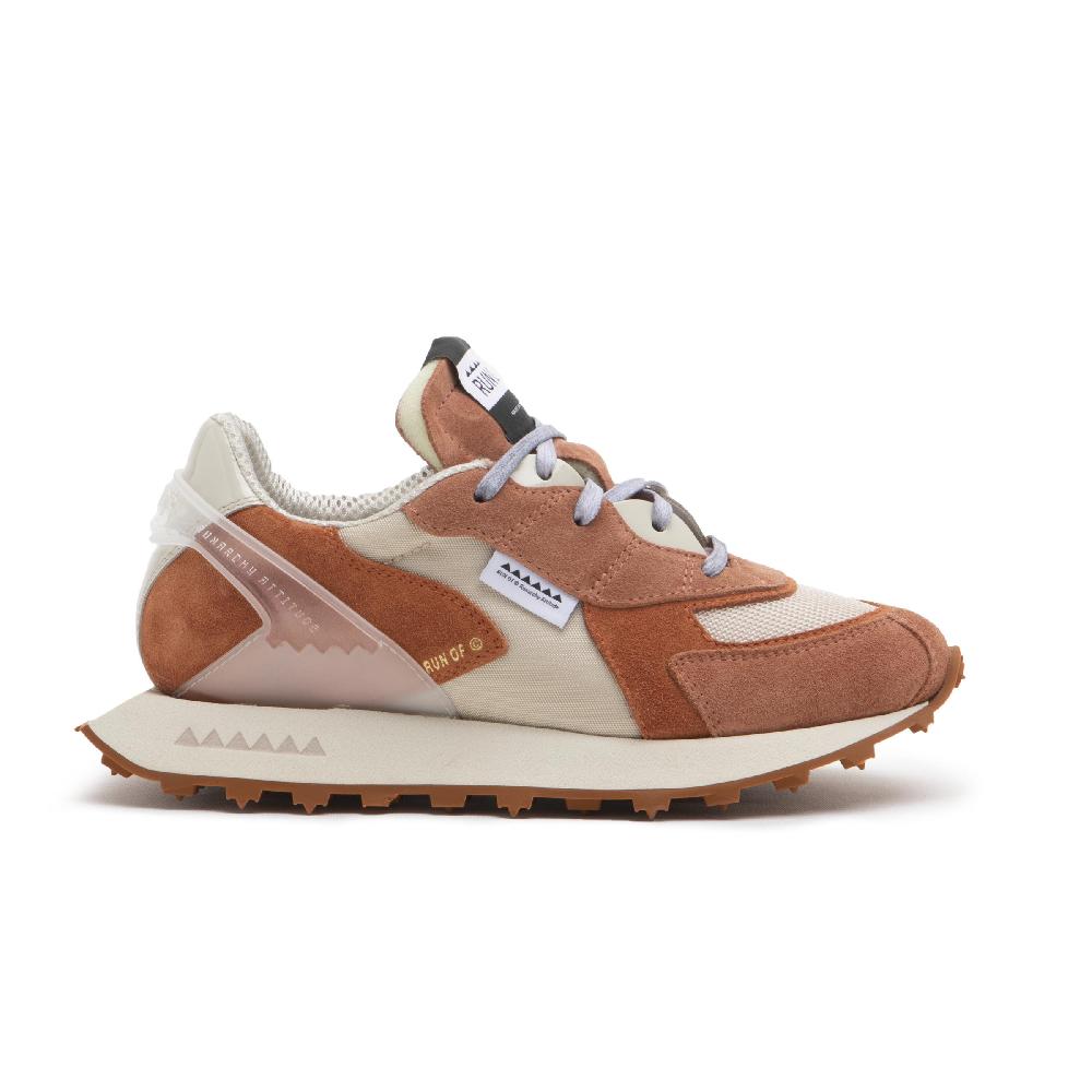 RUN OF Vibe sneakers in suede color mattone e mesh Lightning offer