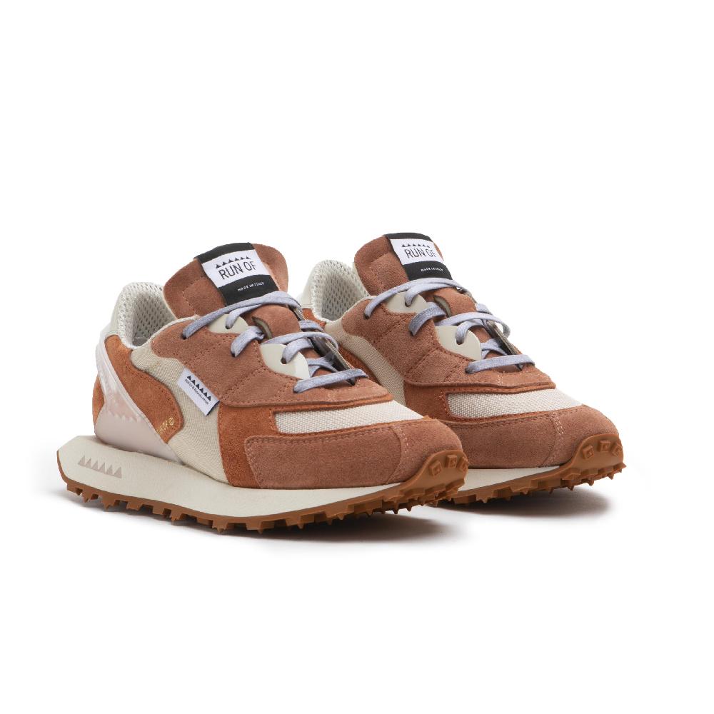 RUN OF Vibe sneakers in suede color mattone e mesh Lightning offer