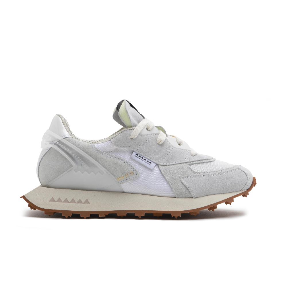 RUN OF Purity sneaker bianche in pelle scamosciata nylon e mesh Moda