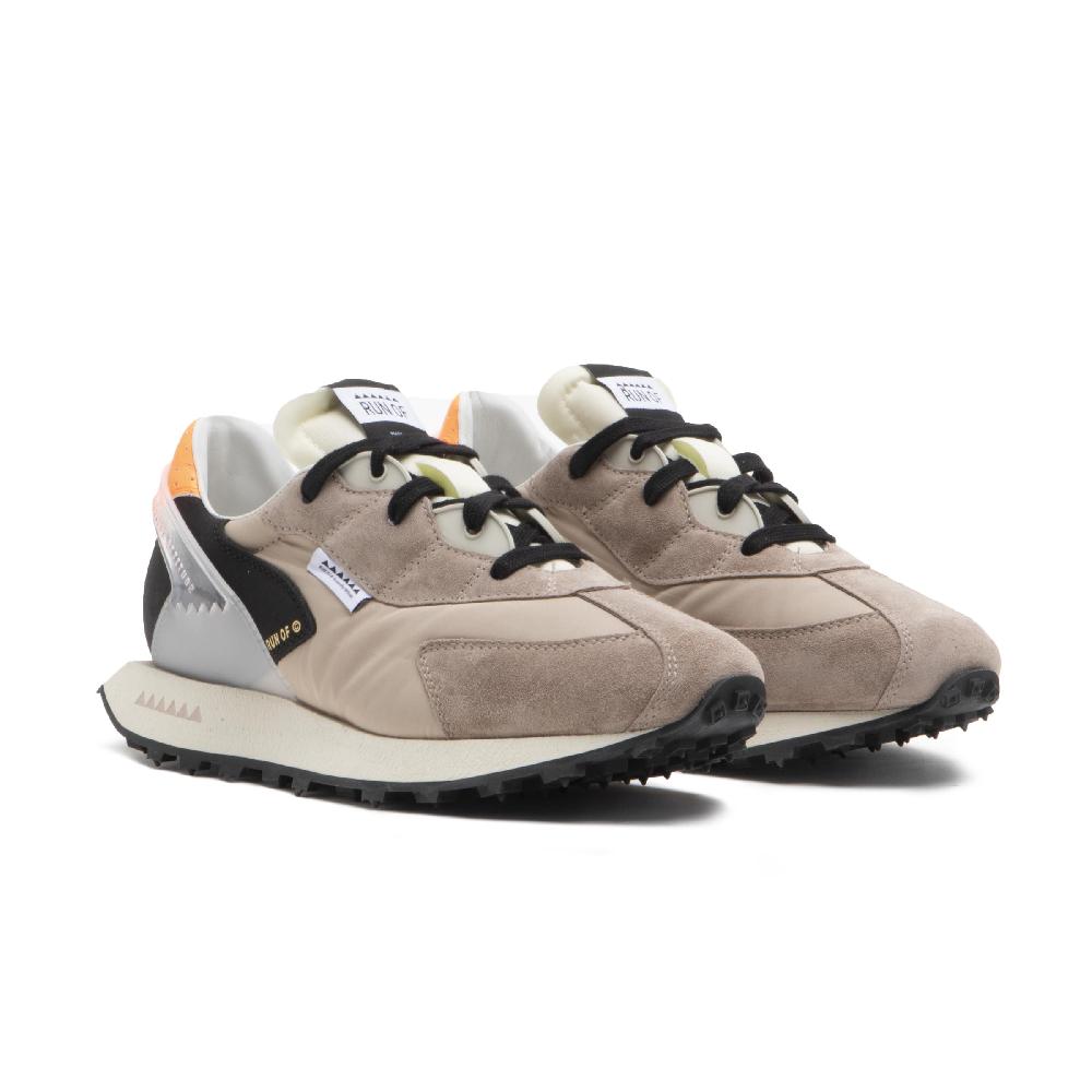 RUN OF Iberica sneakers in pelle scamosciata e nylon con talloncino arancione Italia