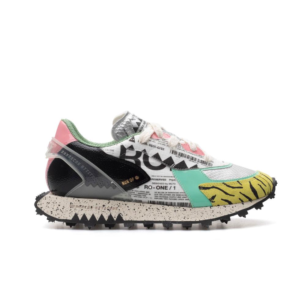 RUN OF Ro1 Roma sneakers in pelle nylon pelle scamosciata e rete Nuovo