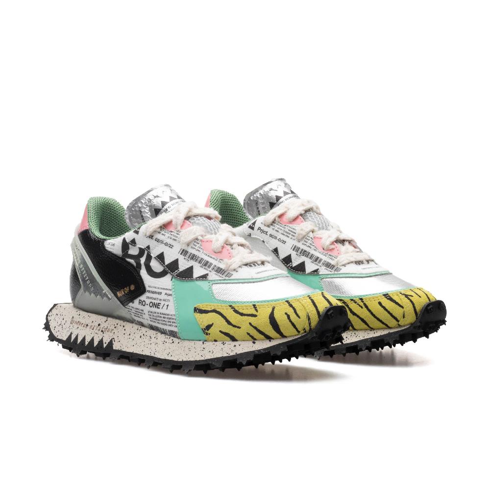 RUN OF Ro1 Roma sneakers in pelle nylon pelle scamosciata e rete Nuovo
