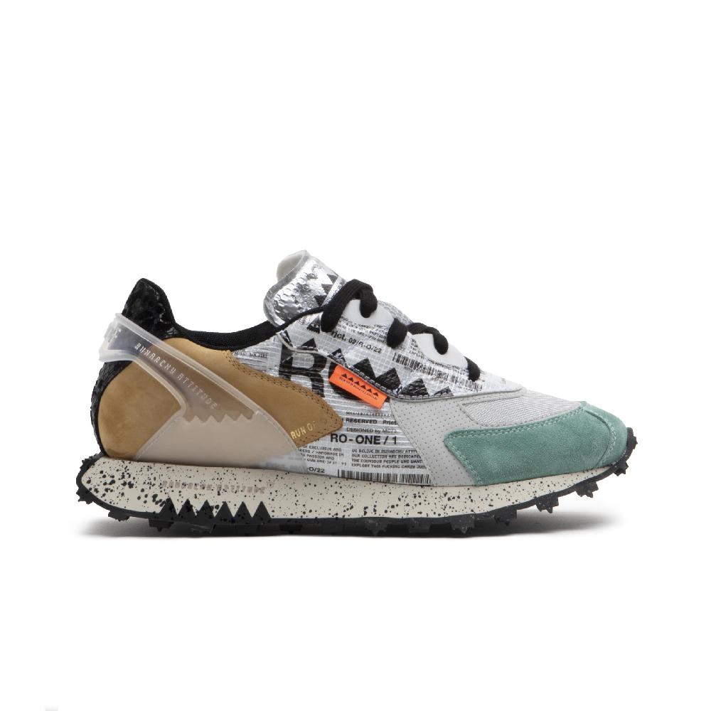 RUN OF Ro1 Core sneakers in pelle nylon pelle scamosciata e rete Qualità