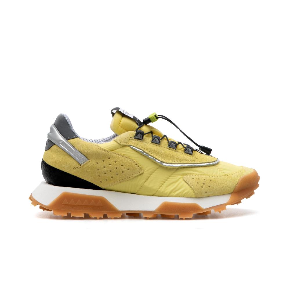 RUN OF Hill sneakers in pelle scamosciata e nylon giallo con sistema di allacciatura rapida Promozione