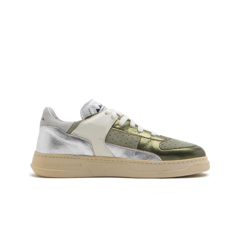 RUN OF Bessmer sneakers in pelle colorata metallizzata e pelle scamosciata Qualità Garantita