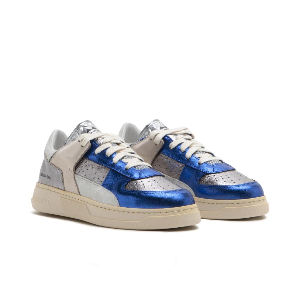 RUN OF Key sneakers in pelle colorata metallizzata e pelle scamosciata Acquista Ora