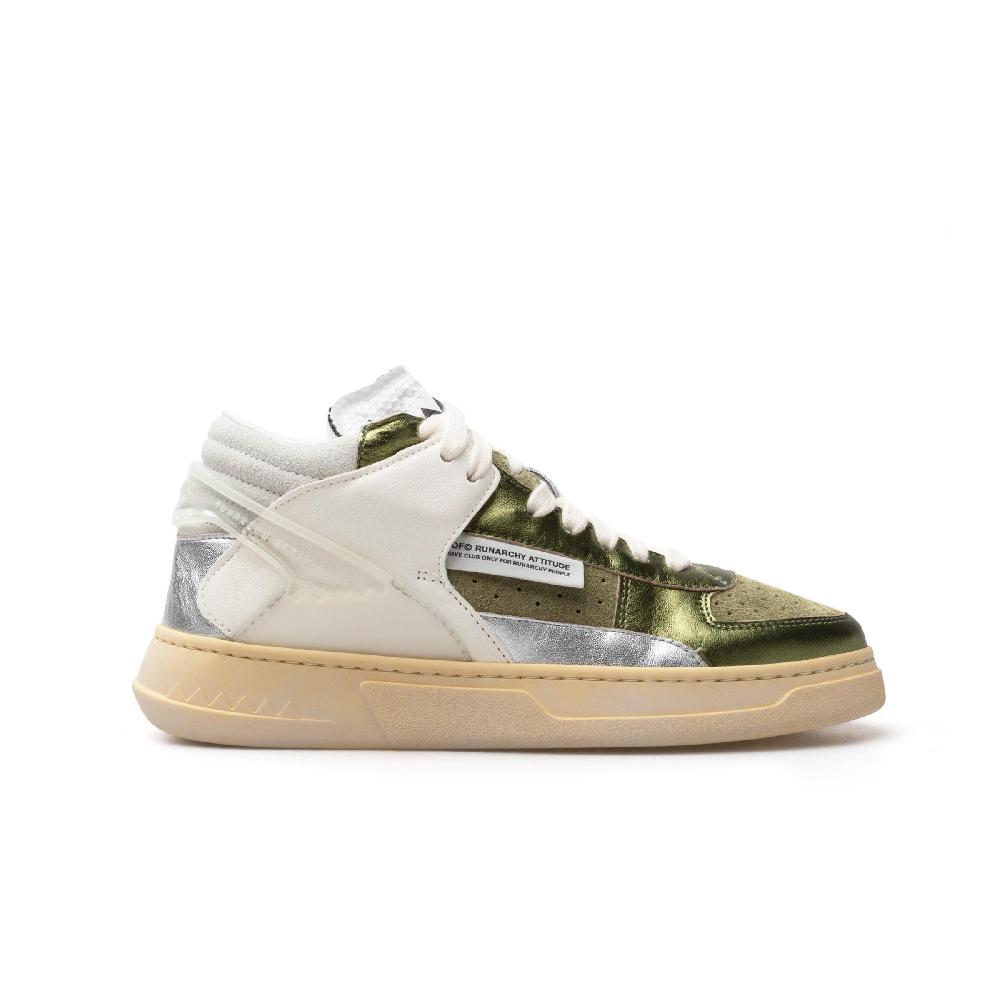 RUN OF Bessmer Mid sneakers mid in pelle di colori metallizzati Consegna Veloce