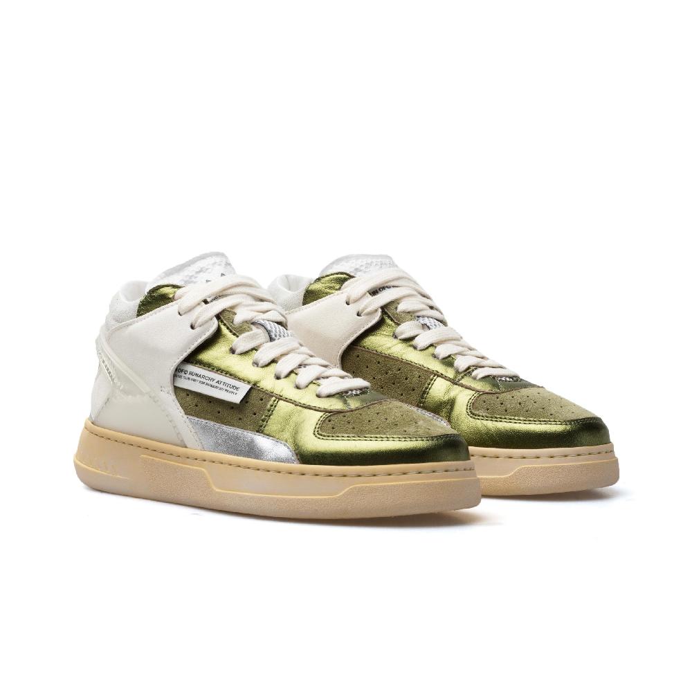RUN OF Bessmer Mid sneakers mid in pelle di colori metallizzati Consegna Veloce