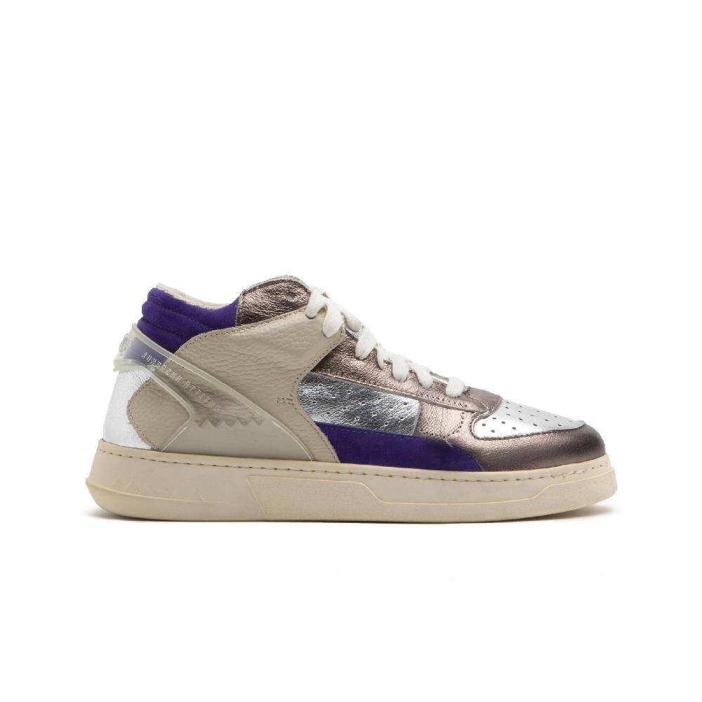 RUN OF Metal Punk sneakers mid in pelle di colori metallizzati Shopping Online