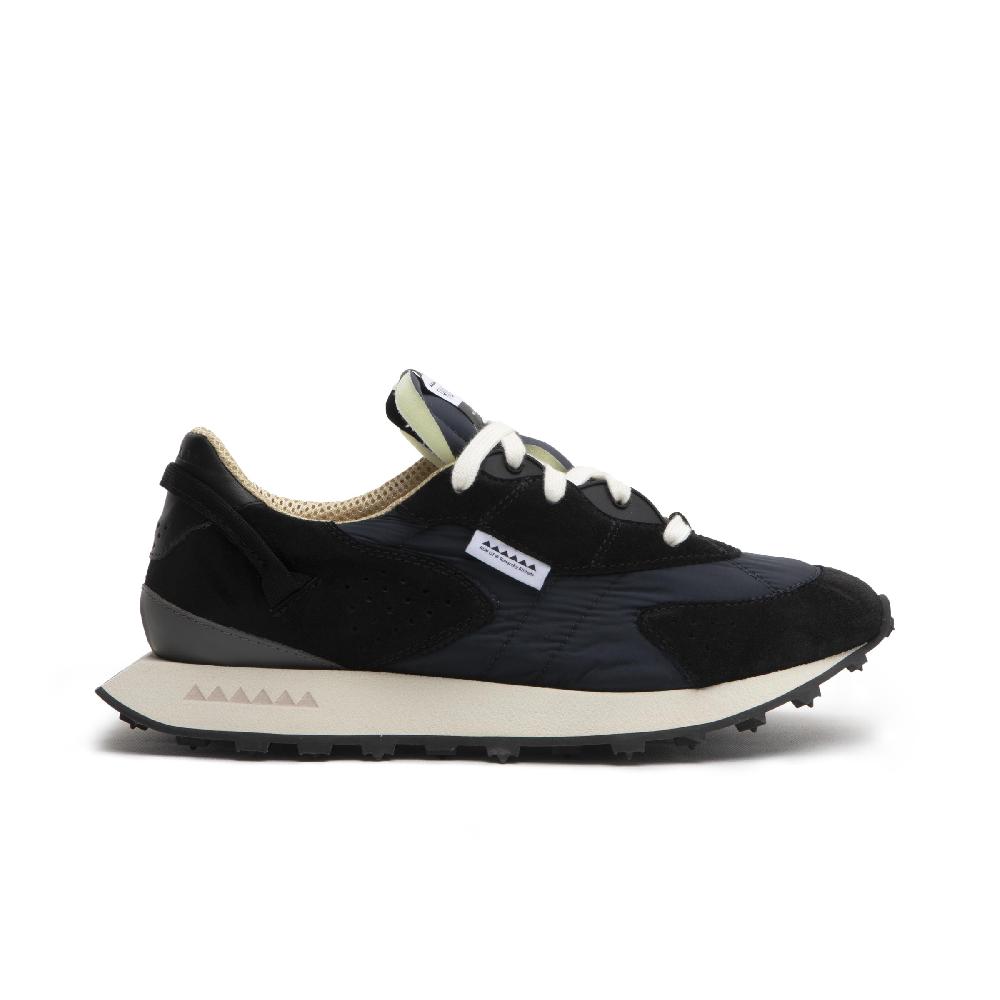 RUN OF Kripto sneakers in pelle scamosciata nera e nylon nero Presa