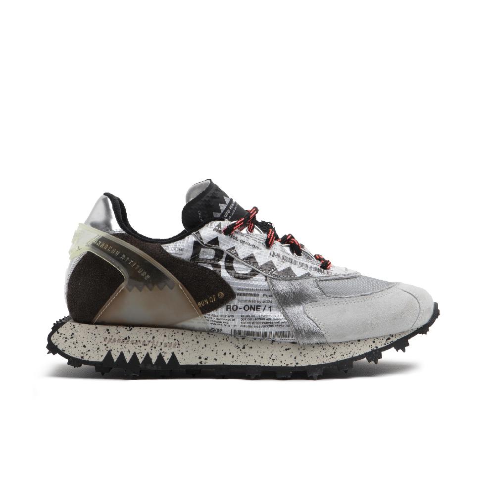 RUN OF Ro1 Howard sneakers in pelle nylon pelle scamosciata e rete Officina