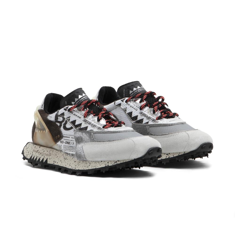 RUN OF Ro1 Howard sneakers in pelle nylon pelle scamosciata e rete Officina