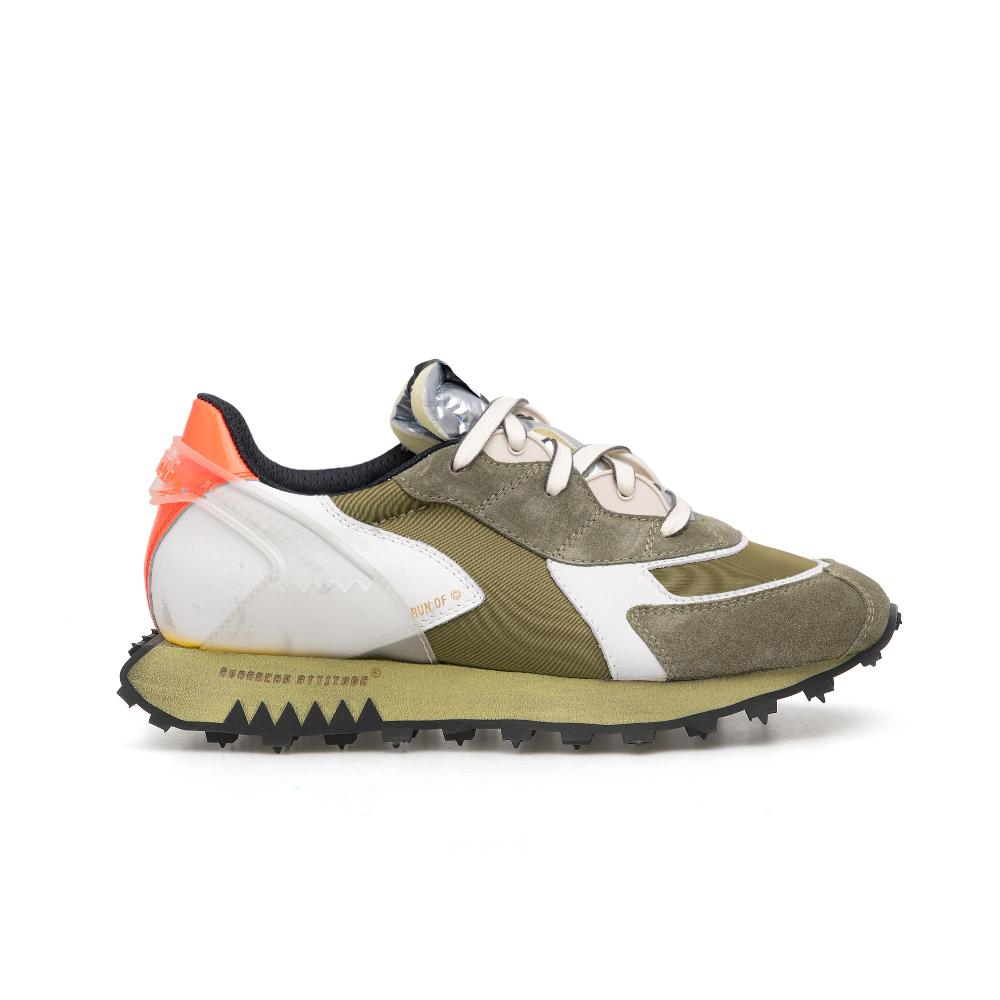 RUN OF Helmut sneakers in pelle e nylon con suola gialla Limitato a 3 giorni