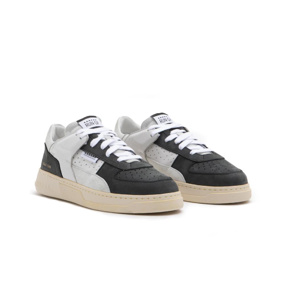 RUN OF Buio sneakers | in pelle bianca e nera con talloncino bianco % Shopping Online