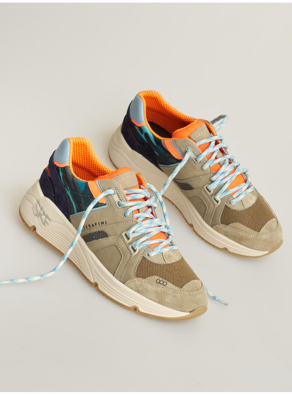 Serafini sneakers uomo in pelle scamosciato tessuto a rete nylon Serafini Shop Lightning offer