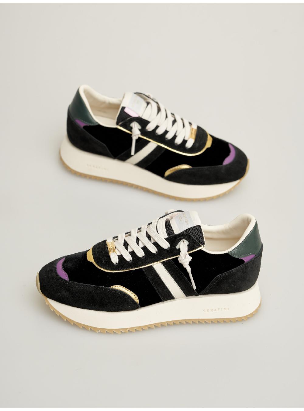Serafini sneakers donna in velluto scamosciato pelle laminata pelle tessuto Serafini Shop In Saldo