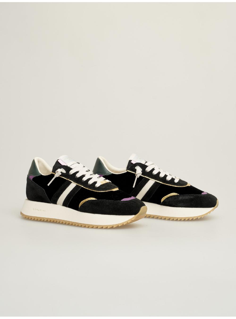 Serafini sneakers donna in velluto scamosciato pelle laminata pelle tessuto Serafini Shop In Saldo