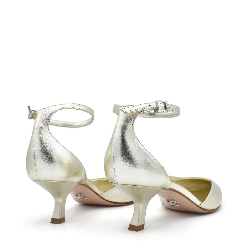 Sergio Levantesi Cate4 Platinum - Décolleté in pelle laminata con cinturino Fino al 50% di sconto