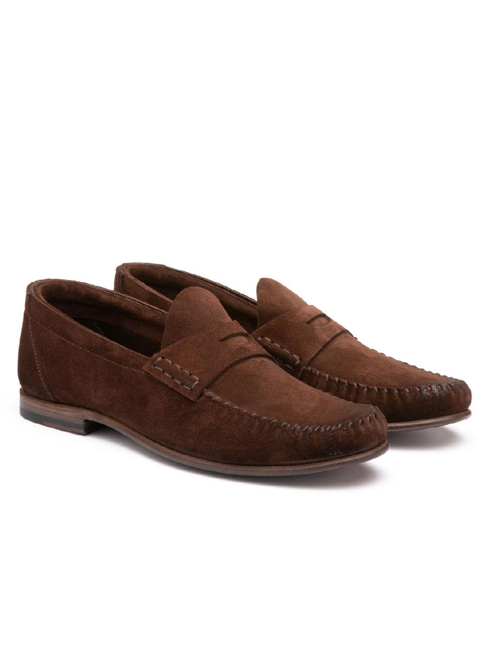Silvano Sassetti Mocassini Penny in suede marrone Online