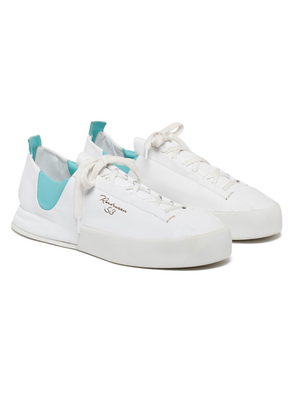 Silvano Sassetti Sneakers Jegher bianche e acquamarina Saldi