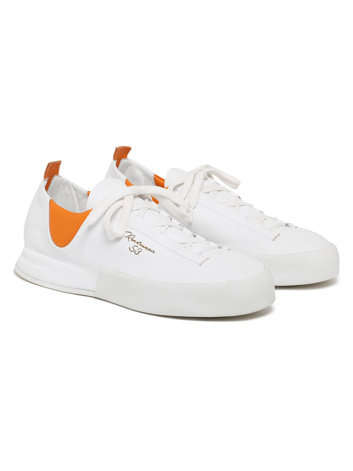 Silvano Sassetti Sneakers Incerti bianco e arancione Hotsell
