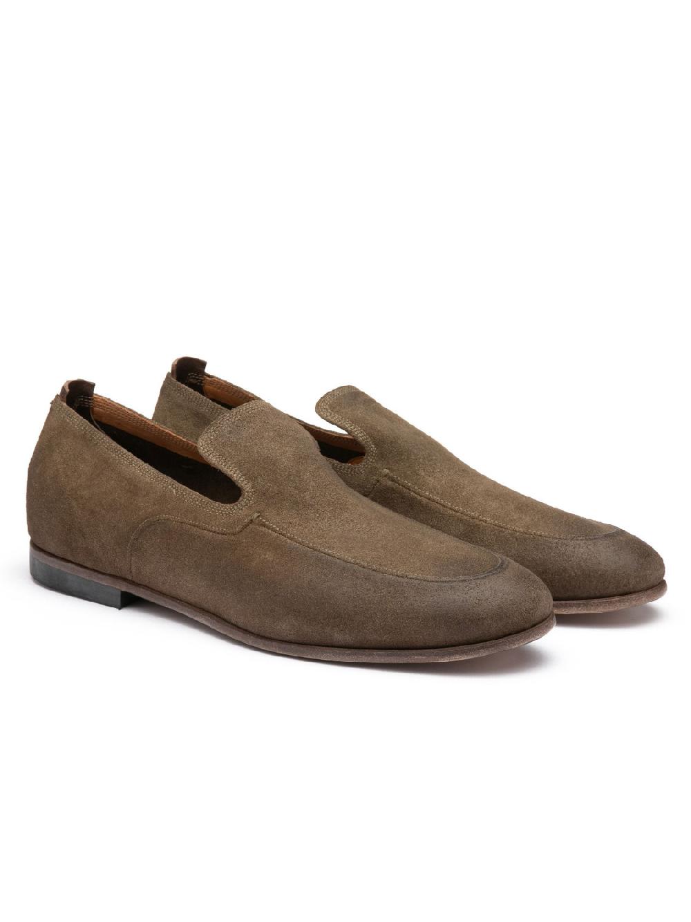 Silvano Sassetti Mocassini in suede color taupe Vendita Economica