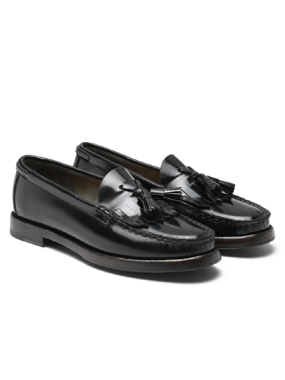 Silvano Sassetti Mocassini in pelle nera Saldi Di Fabbrica