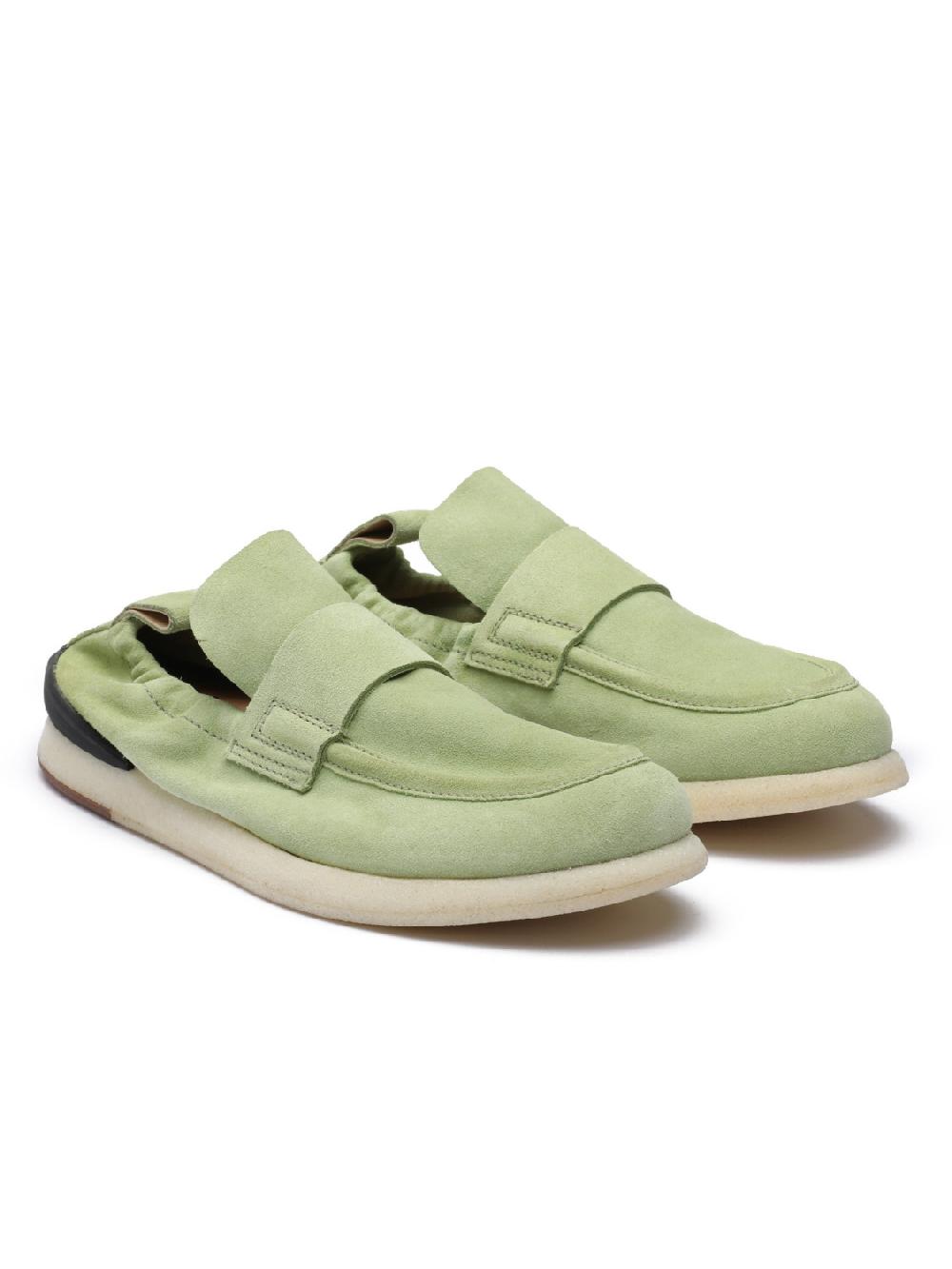 Silvano Sassetti Mocassini in suede verde chiaro Moda