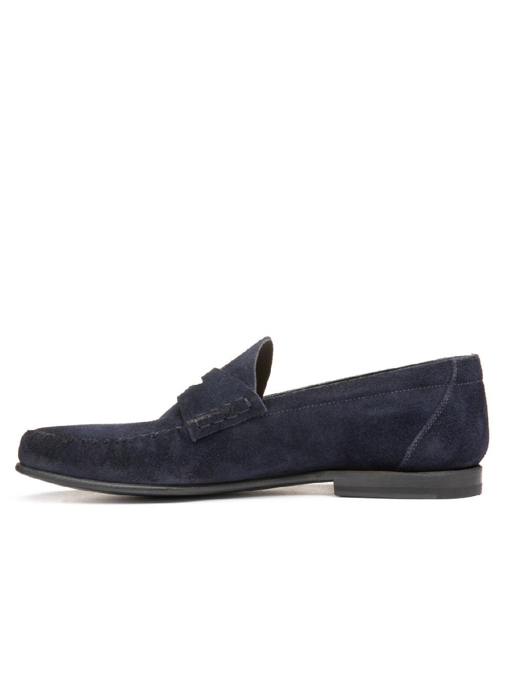Silvano Sassetti Mocassini Penny in suede navy Acquista Ora