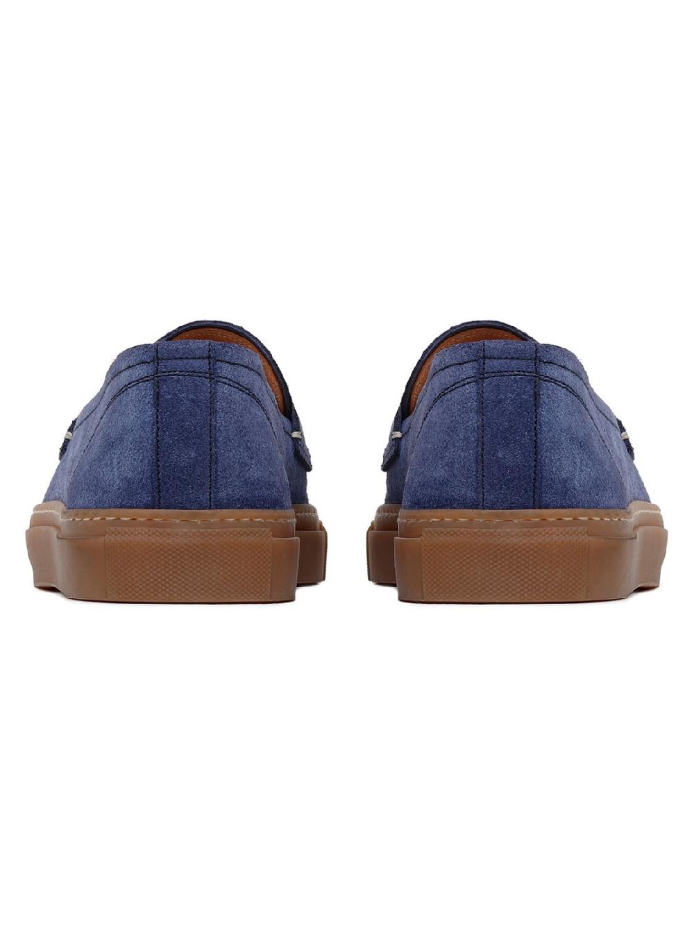 Silvano Sassetti Mocassini St. Tropez in camoscio blu Italy