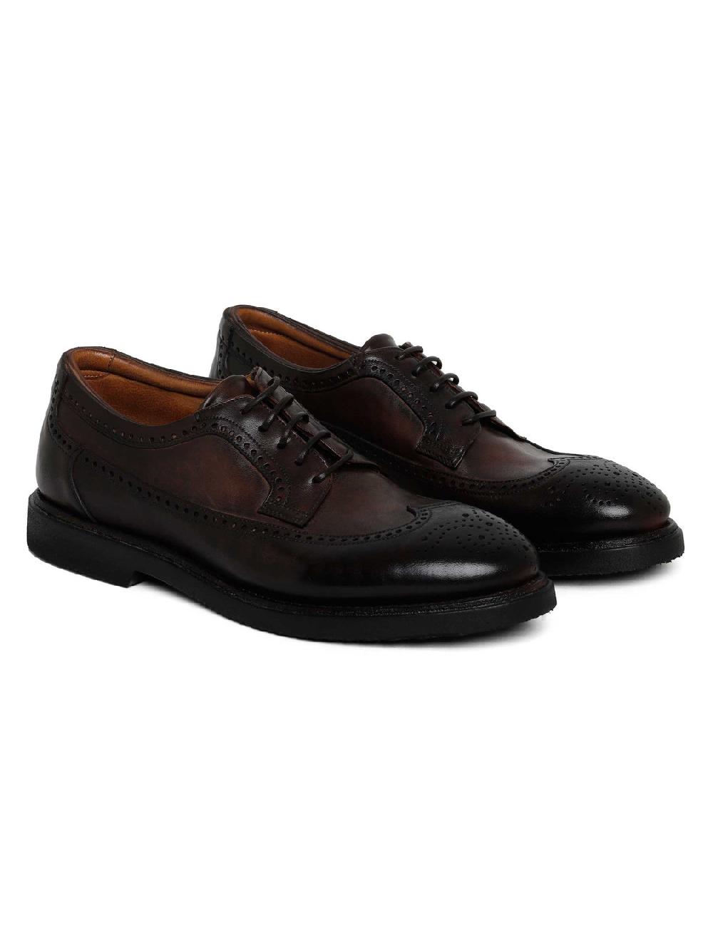 Silvano Sassetti Scarpe Derby in pelle marrone scuro Convenienza