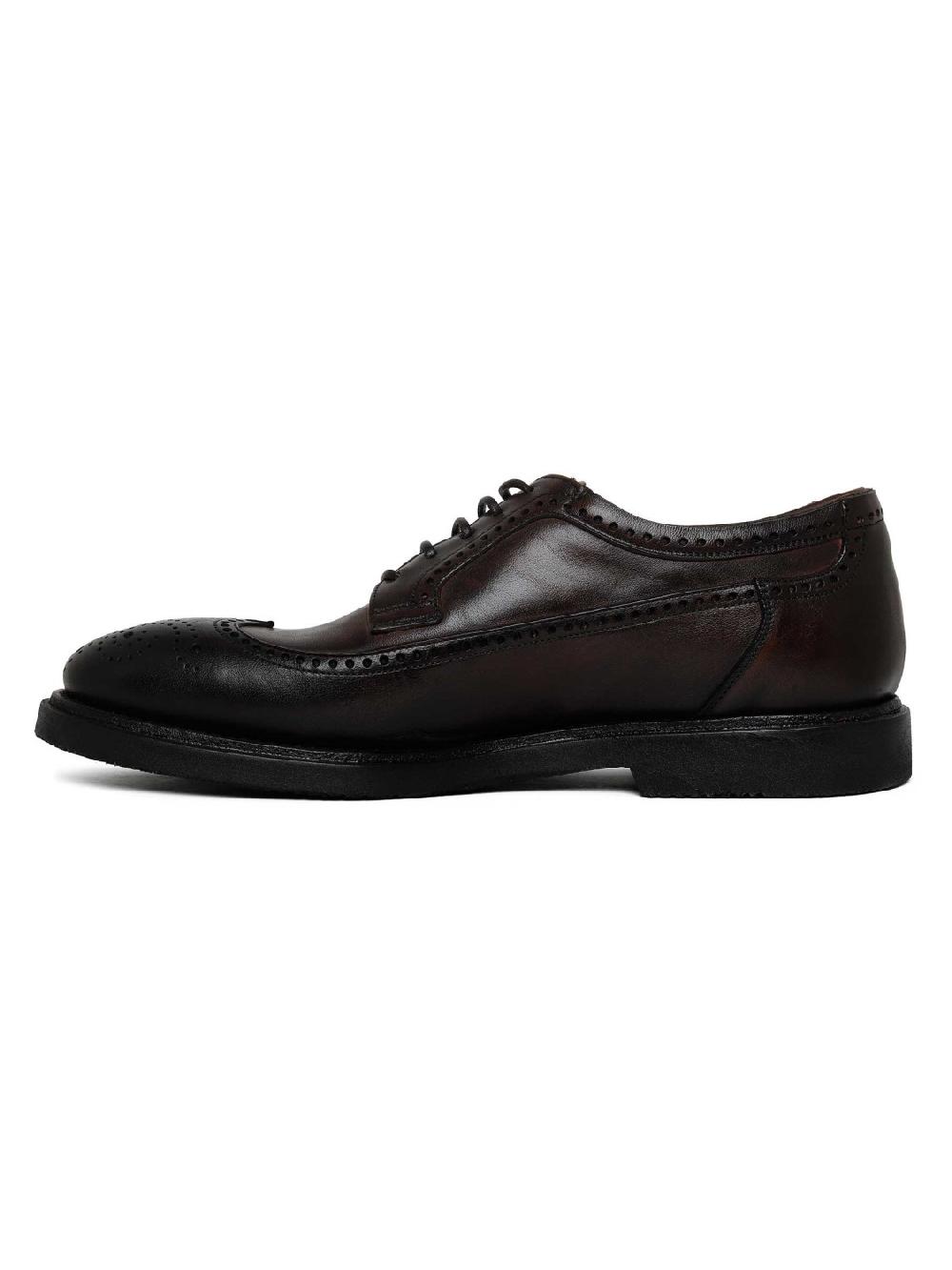 Silvano Sassetti Scarpe Derby in pelle marrone scuro Convenienza