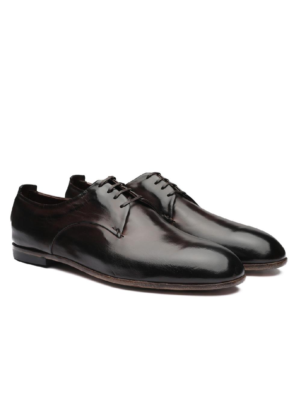 Silvano Sassetti Scarpe Derby in pelle marrone scuro Prezzo di fabbrica