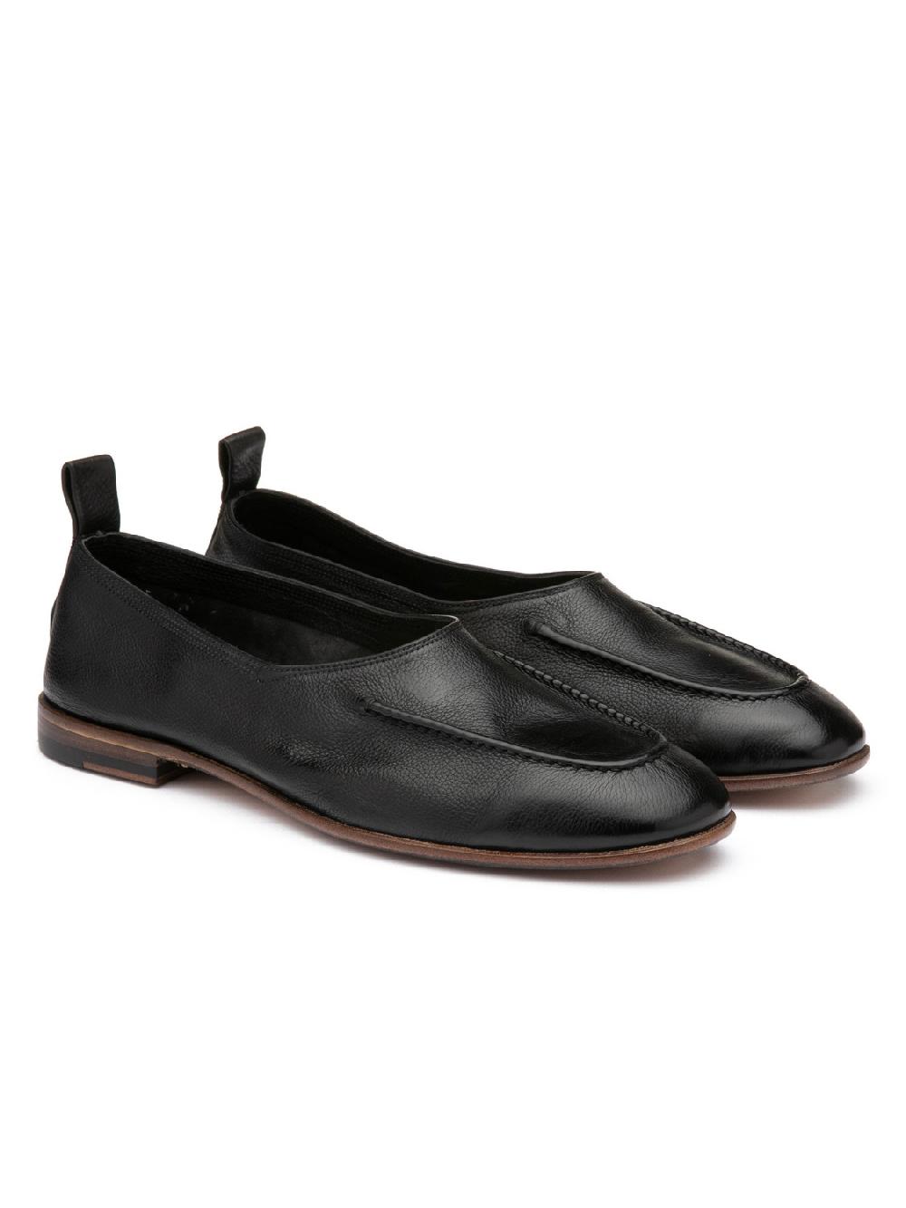 Silvano Sassetti Slippers in pelle di colore nero Fornitura limitata
