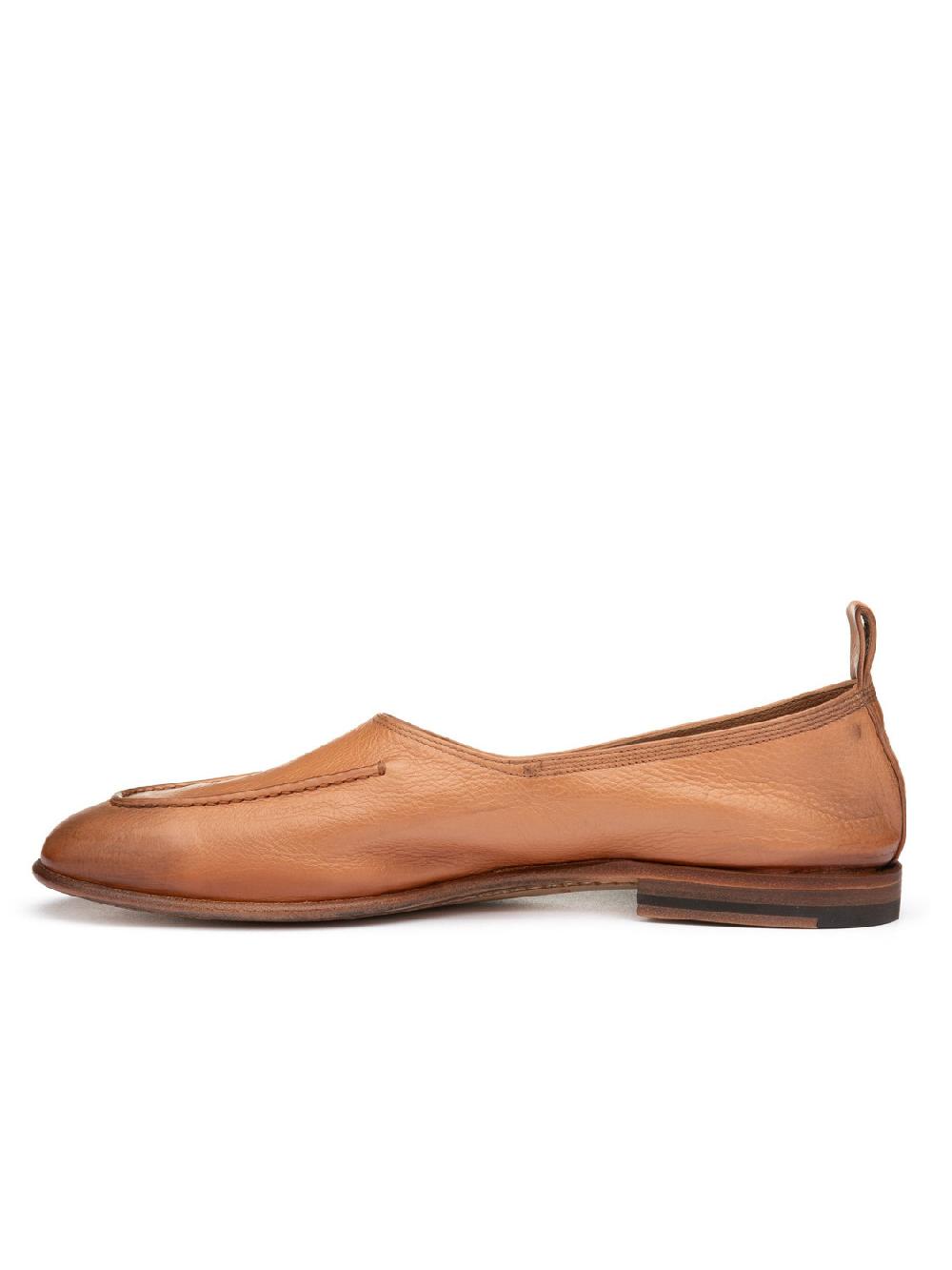 Silvano Sassetti Slippers in pelle color caramello Offerta esclusiva