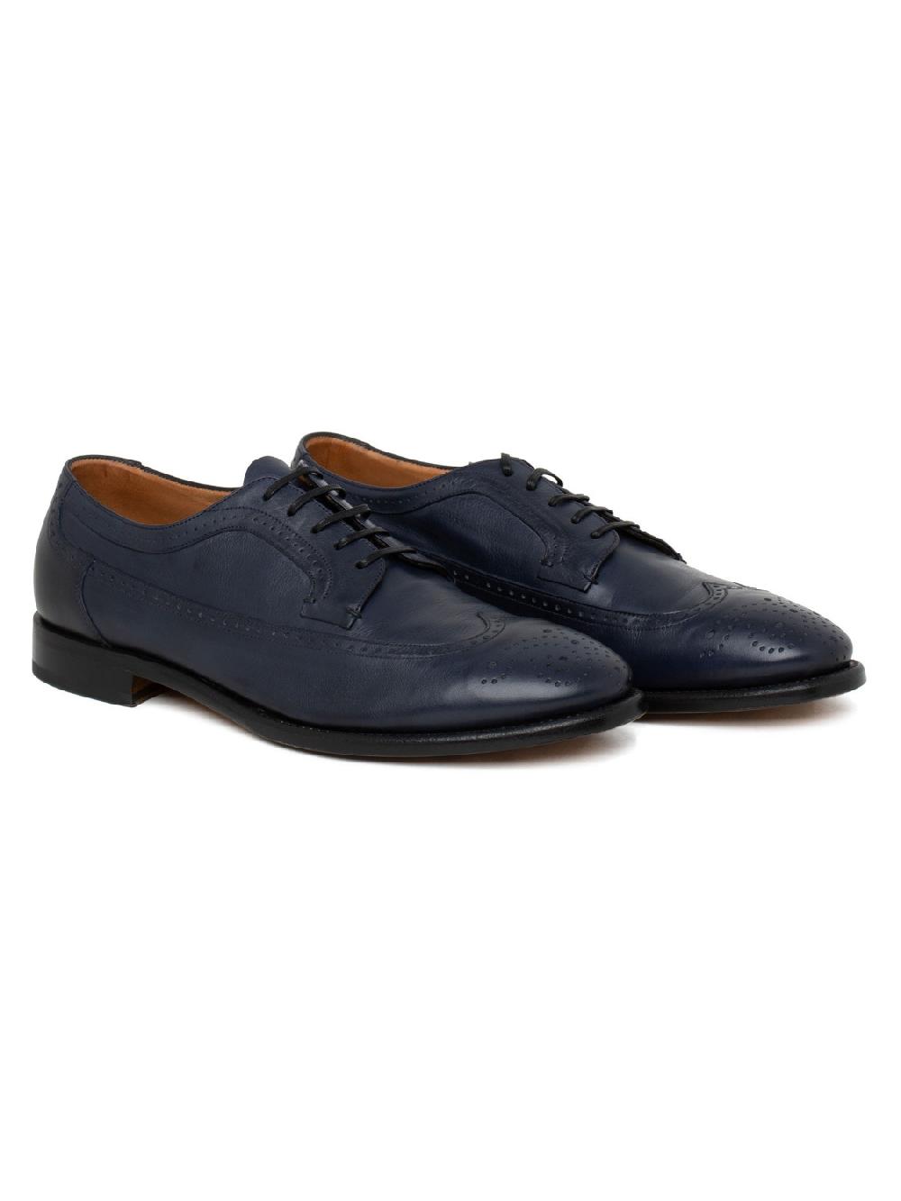 Silvano Sassetti Scarpe Derby in pelle blu Offerta per la Festa della Mamma