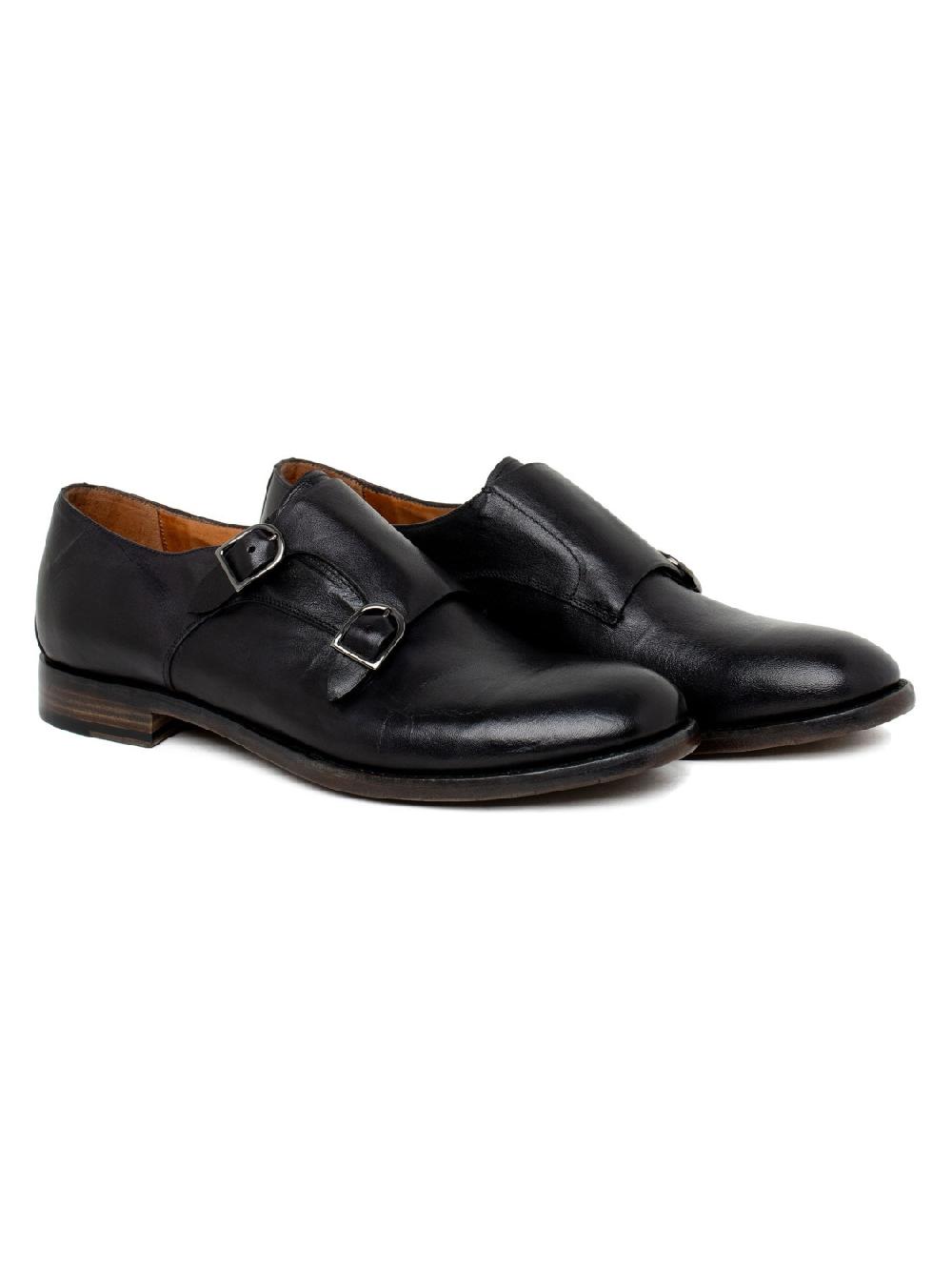 Silvano Sassetti Scarpe monk nere con doppia fibbia Offerta Giorno del Papà