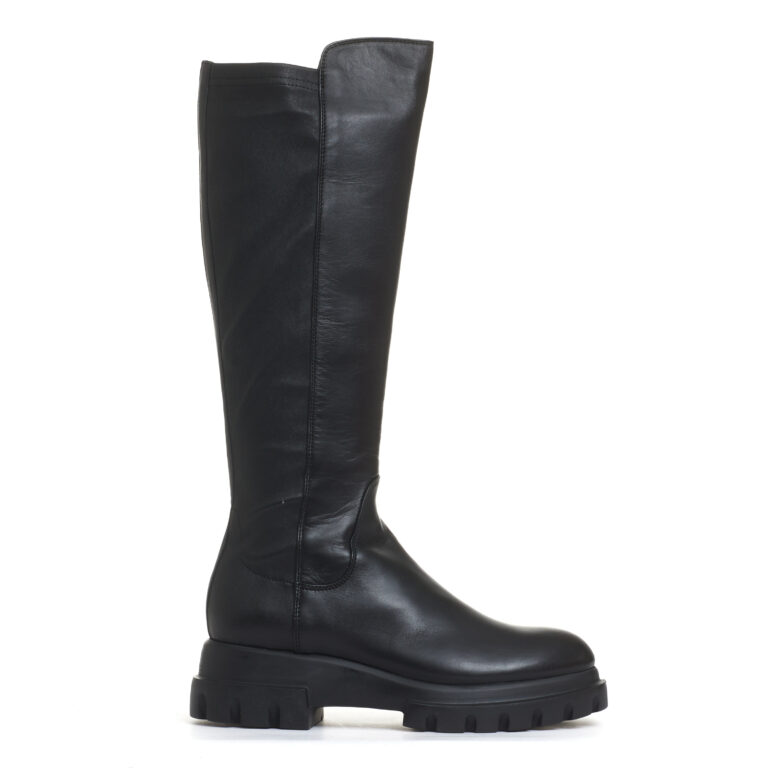 Sorelle Perego stivale stretch in pelle nera