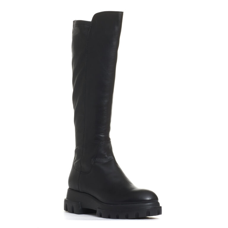 Sorelle Perego stivale stretch in pelle nera Sottocosto