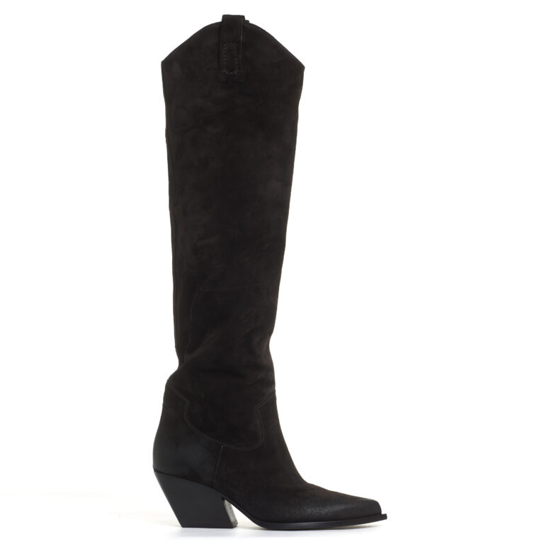 Sorelle Perego stivale texano in camosco testa di moro