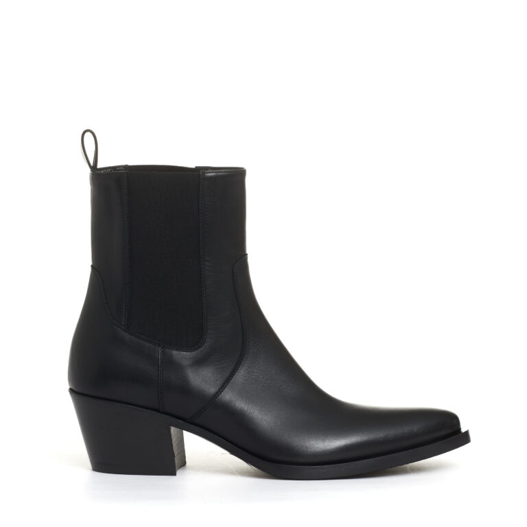 Sorelle Perego camperos con elastici pelle nero tacco 50 mm