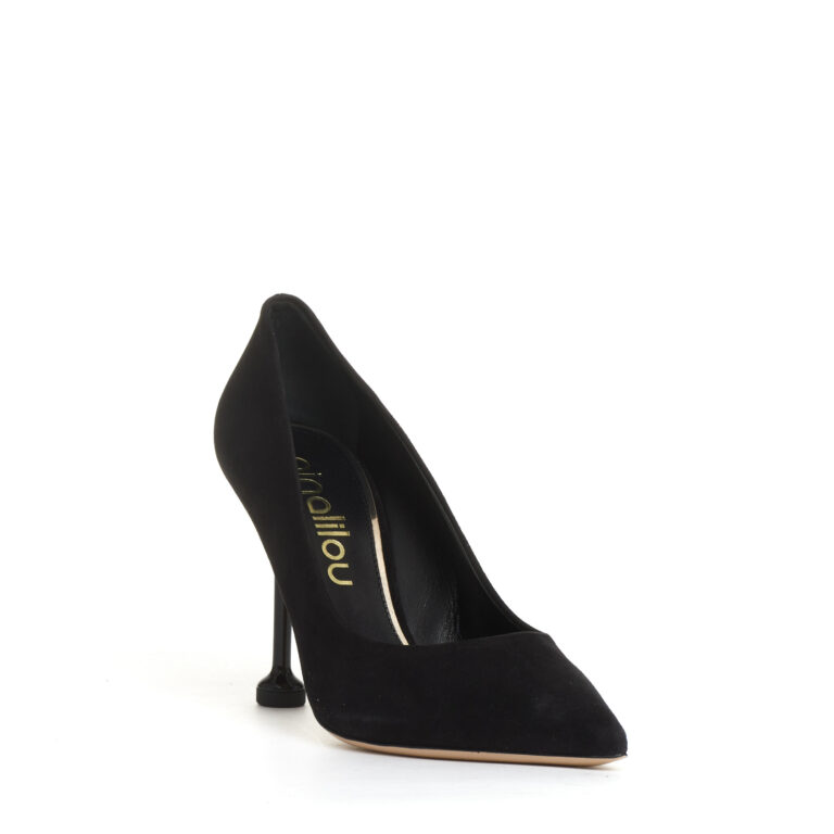 Sorelle Perego pump camoscio nero tacco metallo 100 mm Hotsell