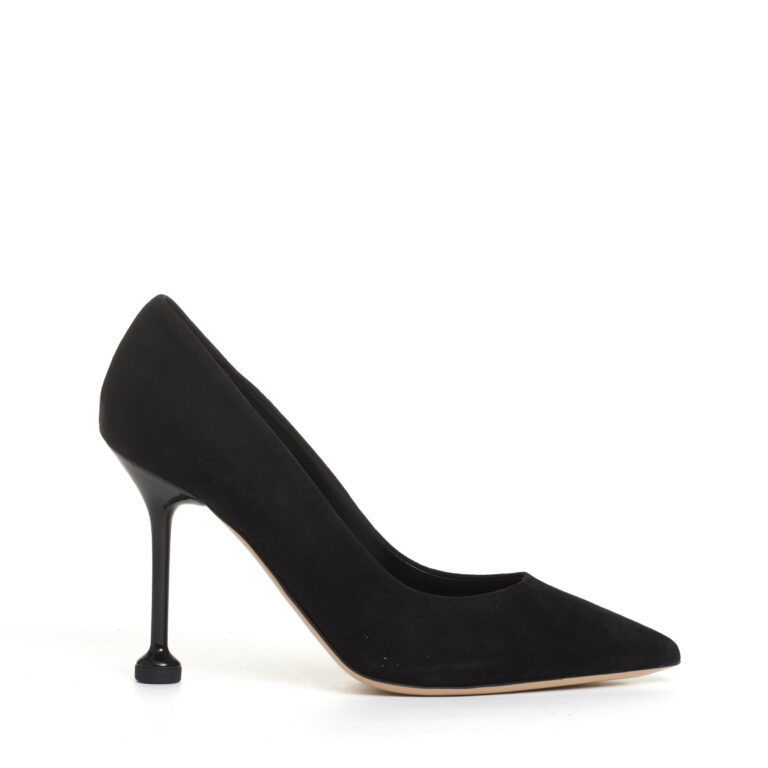 Sorelle Perego pump camoscio nero tacco metallo 100 mm Hotsell