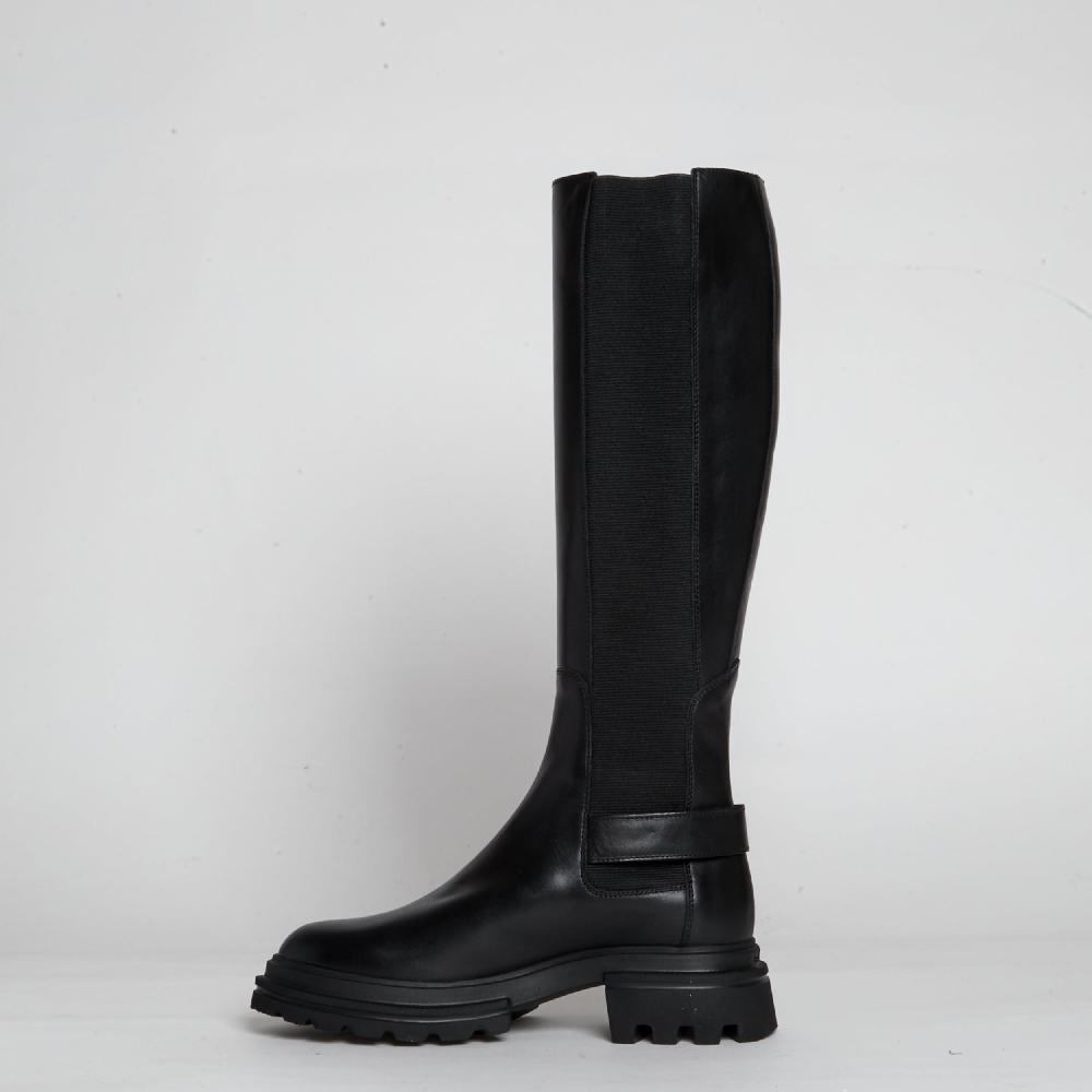 Sorelle Perego stivale pelle nera elastico Fino Al -60%