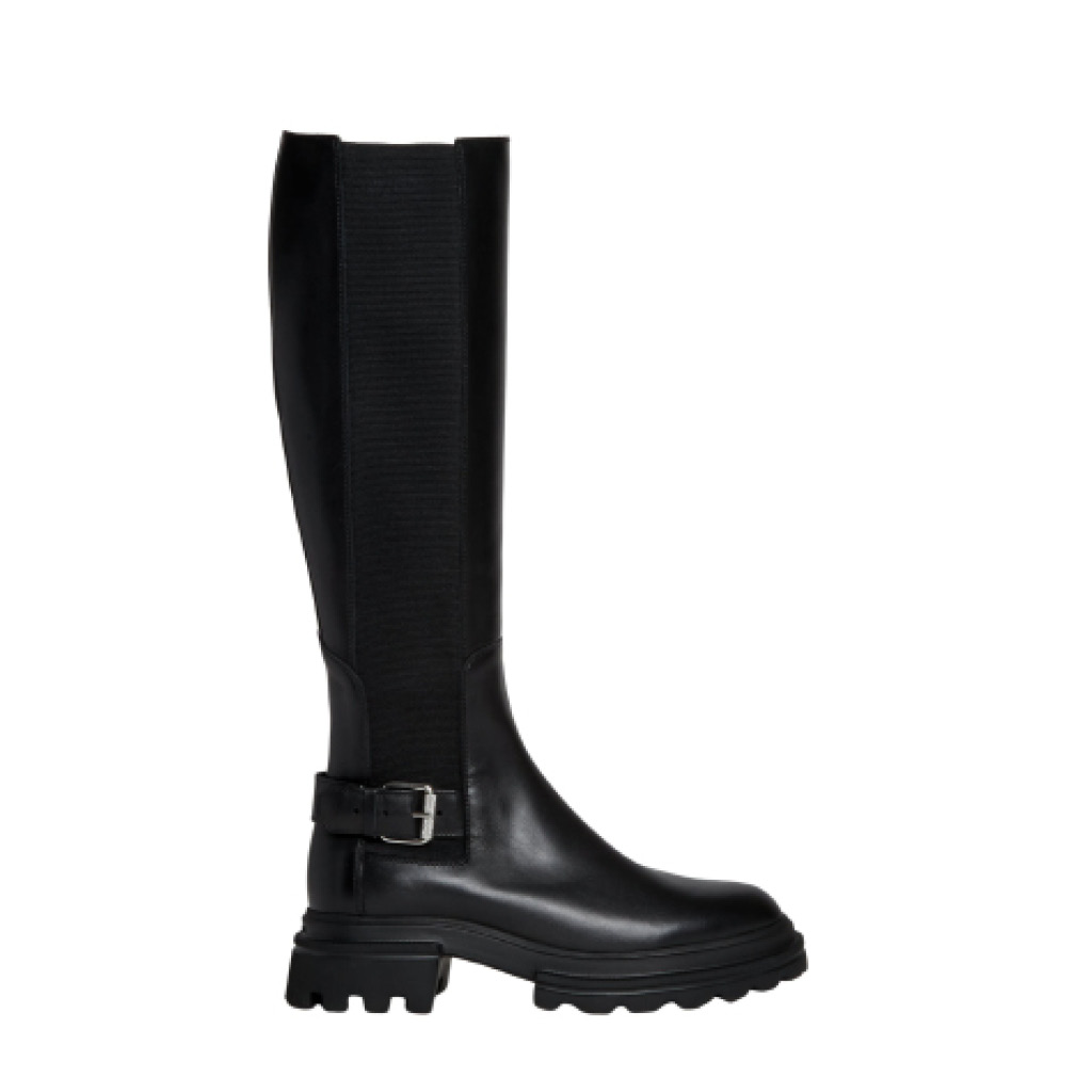 Sorelle Perego stivale pelle nera elastico Fino Al -60%